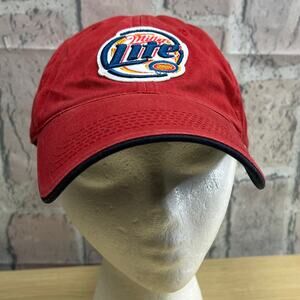Vintage 2003 Miller Lite Red Baseball Cap Adjustable 100% Cotton